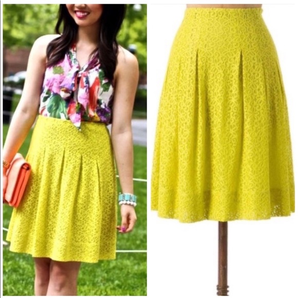 HD in Paris Anthro Bright Neon Yellow Green Skirt - Picture 1 of 9